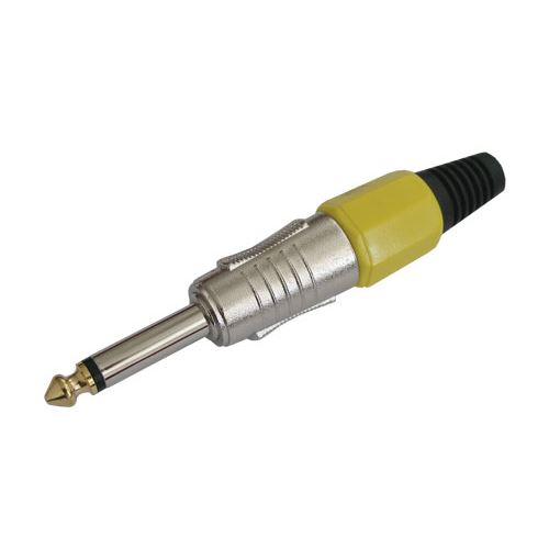 Konektor Jack 6.3 mono kov HQ žlutý